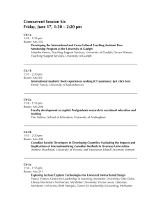Concurrent Session Six Friday, June 17, 1:30 – 2:20 pm