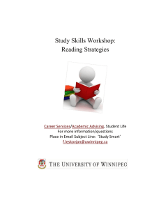 Study Skills Workshop: Reading Strategies /
