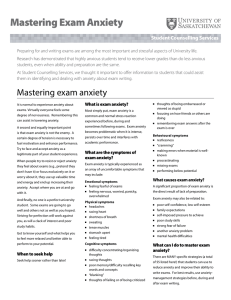 Mastering Exam Anxiety Student Counselling Services
