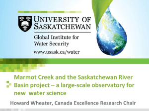 Marmot Creek and the Saskatchewan River new  water science