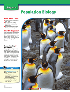 Population Biology What You’ll Learn