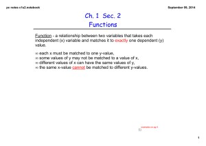 Ch. 1  Sec. 2 Functions