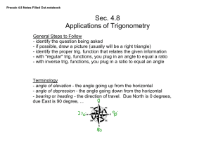 Sec. 4.8 Applications of Trigonometry
