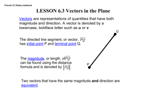LESSON 6.3 Vectors in the Plane