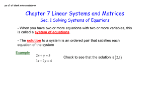Chapter 7 Linear Systems and Matrices