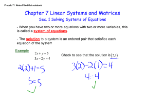 Chapter 7 Linear Systems and Matrices