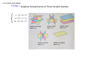 Graphical Interpretation of Three Variable Systems 7.3 Day 1 pc c7 s3 blank notes.notebook