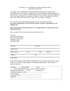 Las tortugas y los cocodrilianos de los países andinos del... Mail and Fax Order Form