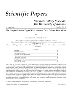 Scientific Papers Natural History Museum The University of Kansas
