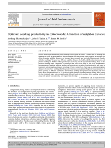 Optimum seedling productivity in cottonwoods: A function of neighbor distance , a