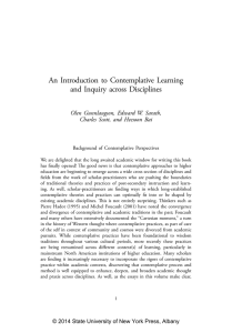 An Introduction to Contemplative Learning and Inquiry across Disciplines
