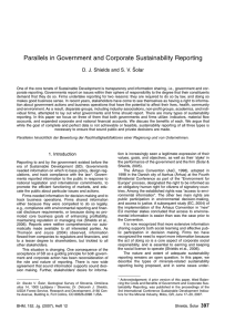 Parallels in Government and Corporate Sustainability Reporting