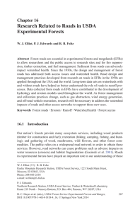 Research Related to Roads in USDA Experimental Forests Chapter 16