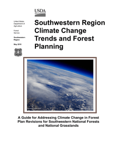 Southwestern Region Climate Change Trends and Forest Planning