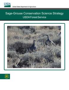 Sage-Grouse Conservation Science Strategy USDA Forest Service