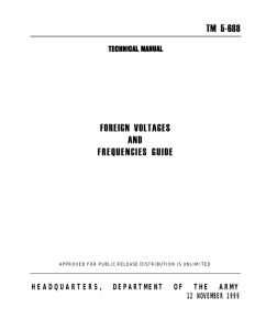 TM 5-688 FOREIGN VOLTAGES AND FREQUENCIES GUIDE