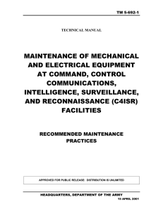 MAINTENANCE OF MECHANICAL AND ELECTRICAL EQUIPMENT AT COMMAND, CONTROL