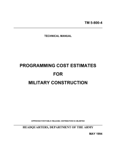 PROGRAMMING COST ESTIMATES FOR MILITARY CONSTRUCTION TM 5-800-4