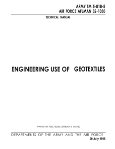 ENGINEERING USE OF GEOTEXTILES ARMY TM 5-818-8 AIR FORCE AFJMAN 32-1030 TECHNICAL MANUAL