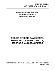 REPAIR OF RIGID PAVEMENTS, USING EPOXY RESIN GROUTS, MORTARS, AND CONCRETES