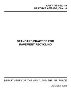STANDARD PRACTICE FOR PAVEMENT RECYCLING ARMY TM 5-822-10