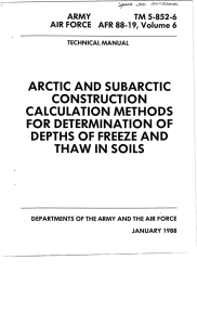 ARCTIC AND SUBARCTIC CONSTRUCTION CALCULATION METHODS FOR DETERMINATION OF