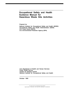 Occupational Safety and Health Guidance Manual for Hazardous Waste Site Activities
