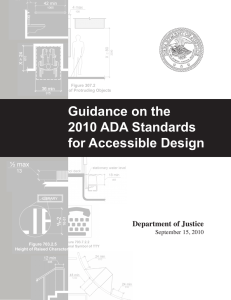 Guidance on the 2010 ADA Standards for Accessible Design Department of Justice