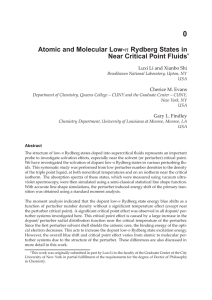 0 n Atomic and Molecular Low- Rydberg States in