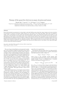 Energy of the quasi-free electron in argon, krypton and xenon