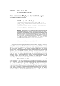 Field Ionization of C H I in Supercritical Argon near the Critical Point