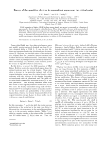 Energy of the quasi-free electron in supercritical argon near the... C.M. Evans and G.L. Findley