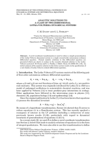 PROCEEDINGS OF THE INTERNATIONAL CONFERENCE ON DYNAMICAL SYSTEMS AND DIFFERENTIAL EQUATIONS