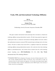Trade, FDI, and International Technology Diffusion Abstract