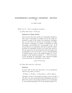 HARTSHORNE’S ALGEBRAIC GEOMETRY - SECTION 2.1