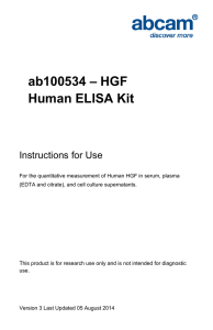 ab100534 – HGF Human ELISA Kit Instructions for Use