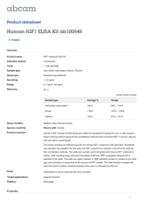 Human IGF1 ELISA Kit ab100545 Product datasheet 3 Images Overview