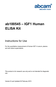 ab100545 – IGF1 Human ELISA Kit Instructions for Use