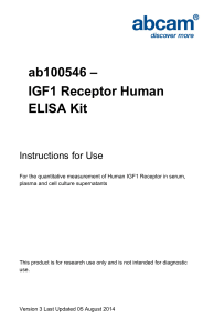 ab100546 – IGF1 Receptor Human ELISA Kit Instructions for Use