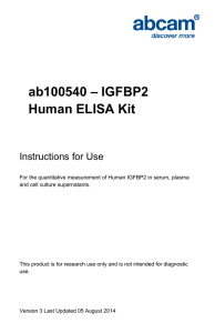 ab100540 – IGFBP2 Human ELISA Kit Instructions for Use