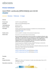 Anti-PDX1 antibody [EPR3358(2)] ab134150 Product datasheet 1 Abreviews 12 Images