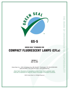 GS-5 COMPACT FLUORESCENT LAMPS (CFLs)