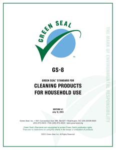 GS-8 CLEANING PRODUCTS FOR HOUSEHOLD USE