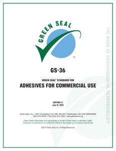 GS-36 ADHESIVES FOR COMMERCIAL USE