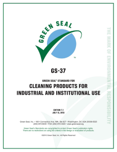 GS-37 CLEANING PRODUCTS FOR INDUSTRIAL AND INSTITUTIONAL USE