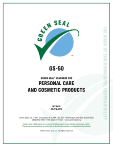 GS-50 PERSONAL CARE AND COSMETIC PRODUCTS
