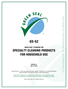 GS-52 SPECIALTY CLEANING PRODUCTS FOR HOUSEHOLD USE