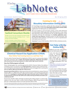 LabNotes Coming in July Biosafety Information Online (BIO)