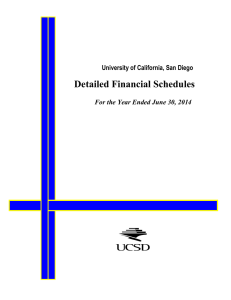 Detailed Financial Schedules University of California, San Diego
