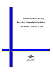 Detailed Financial Schedules University of California, San Diego